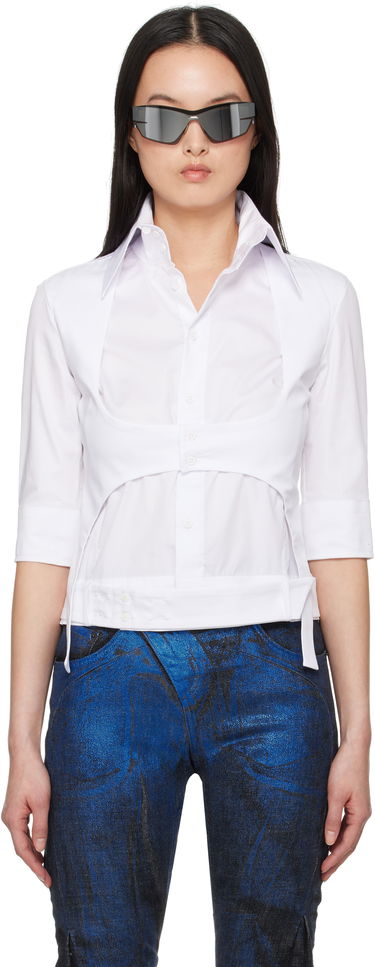 Skjorte Ottolinger Ottolinger High Collar Short Sleeve Shirt Hvid | 11140011101, 0