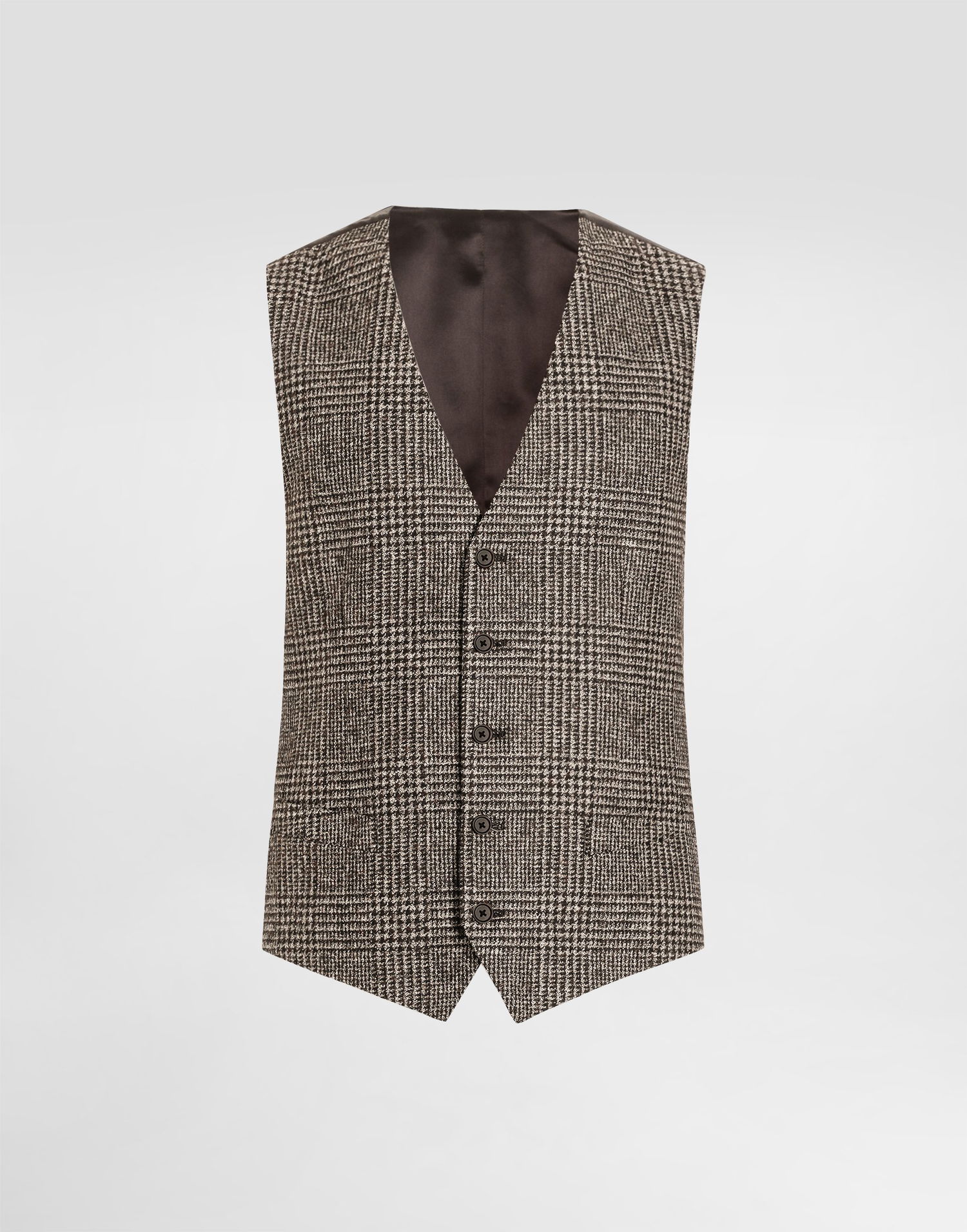 Vest Dolce & Gabbana Dolce & Gabbana Glen Plaid Alpaca Vest Brun | G702UTFQMKDS8101, 0
