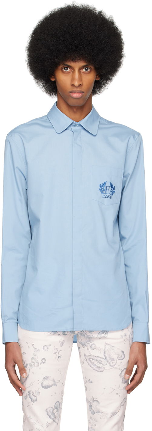 Skjorte Erdem Luke Pocket Light Blue Dress Shirt Blå | MS23_524MSBCP LUKE SHIRT