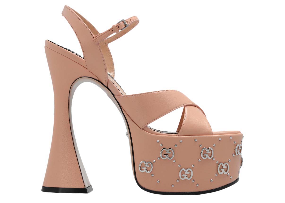 Sneakers og sko Gucci Interlocking G Leather Platform Sandals Pink (Women's) Beige | 719843 C9D00 5909, 0