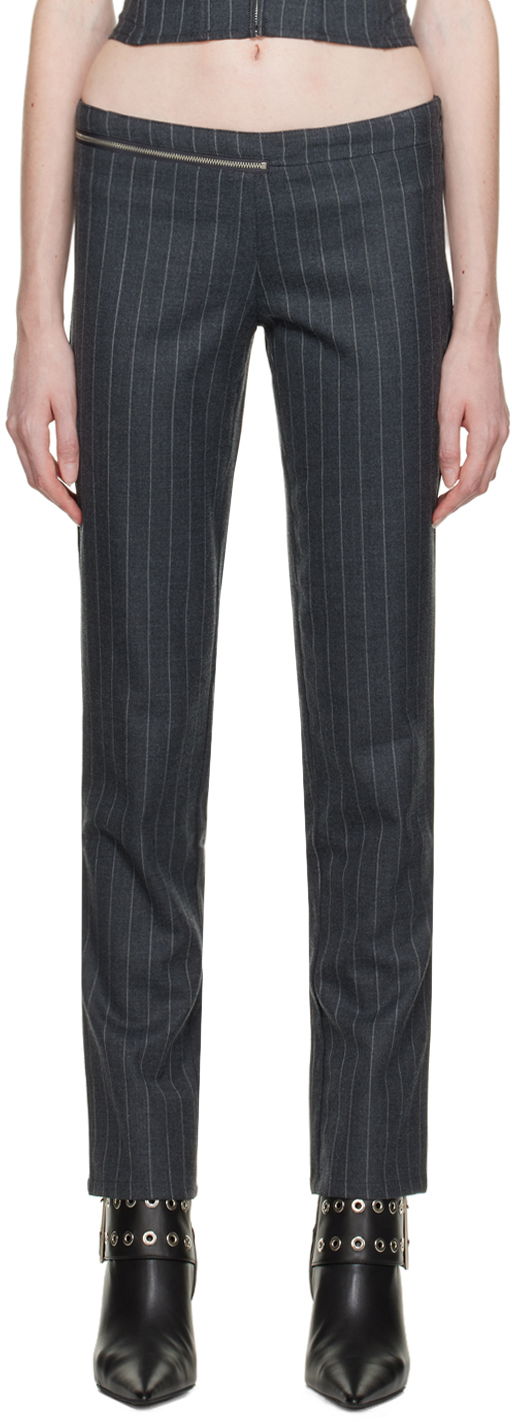 Bukser Miaou Miaou Hannah Jewett Edition Maeve Pinstripe Trousers Grå | 1030PSWBRI