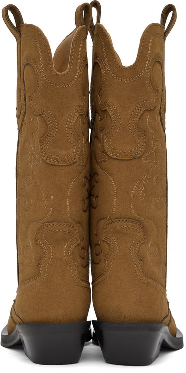 Tøj GANNI GANNI Mid Shaft Embroidered Western Boots Brun | S2742, 1