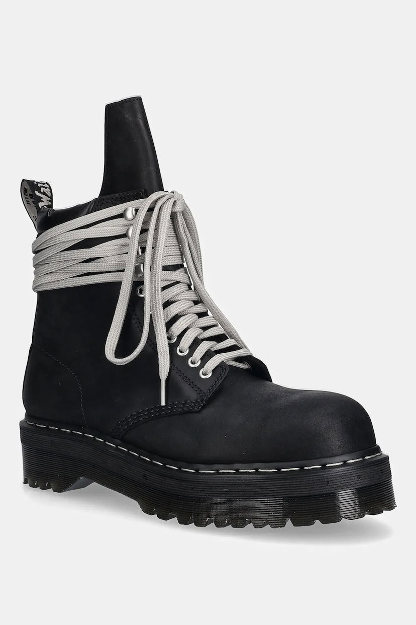 Sneakers og sko Rick Owens Rick Owens DRKSHDW x Dr. Martens Quad Sole Steel Toe Boot Sort | DM02E6813.9001