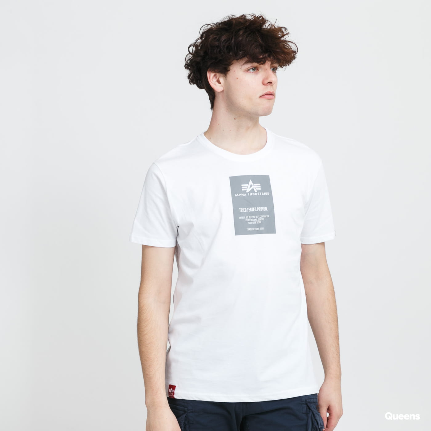 T-shirt Alpha Industries Reflective Label Tee Hvid | 126501 09, 0