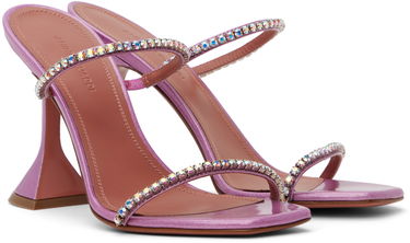 Skopleje Amina Muaddi Amina Muaddi Gilda Crystal-Embellished Heeled Sandals Lilla | GILDA SLIPPER CL GLITTER, 3