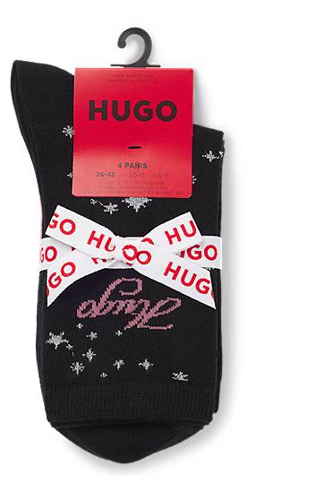 Sokker BOSS Gift-boxed four-pack of patterned regular-length socks Flerfarvet | 50546396, 1