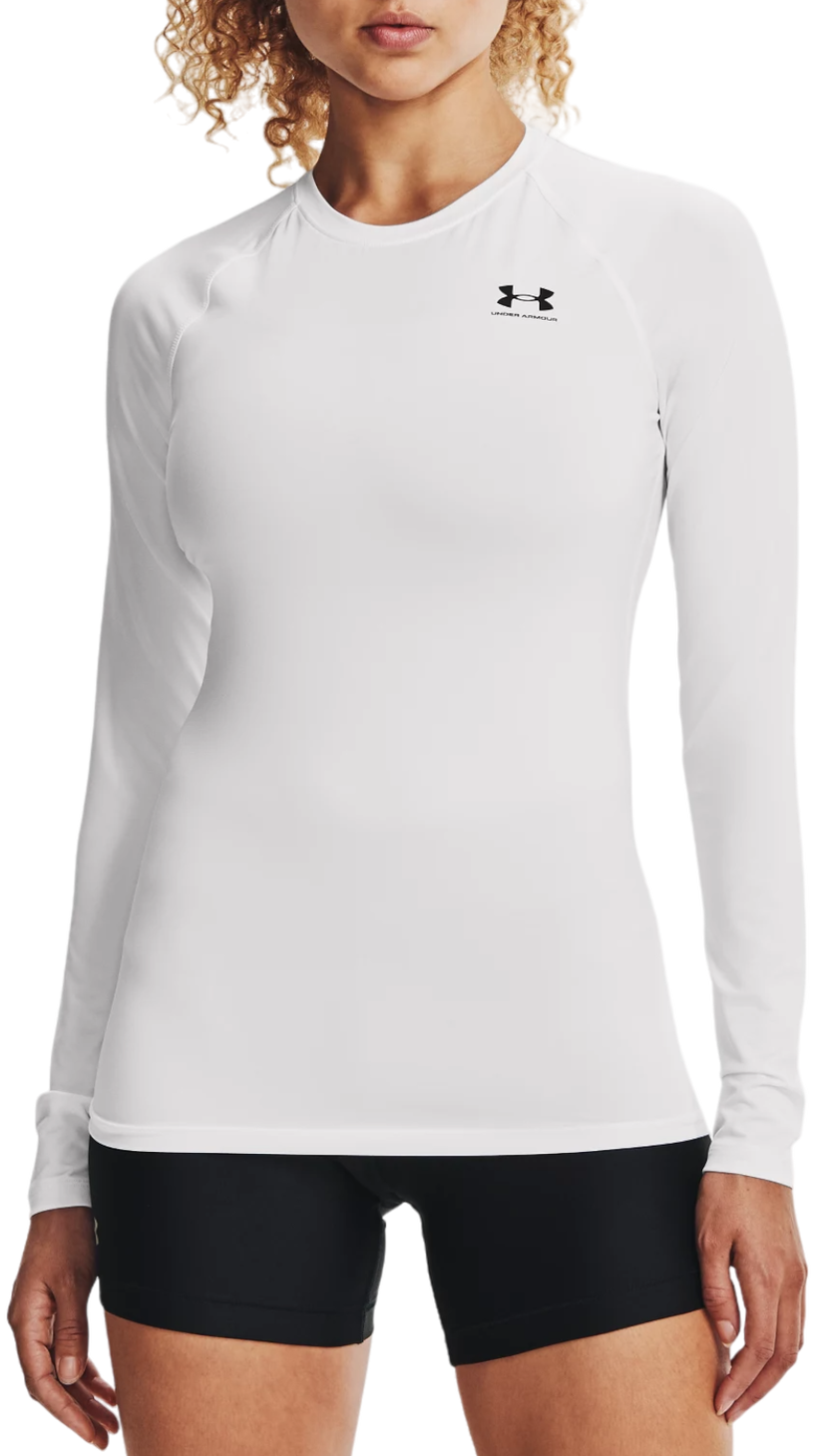 T-shirt Under Armour HeatGear Compression Long Sleeve Hvid | 1365459-100