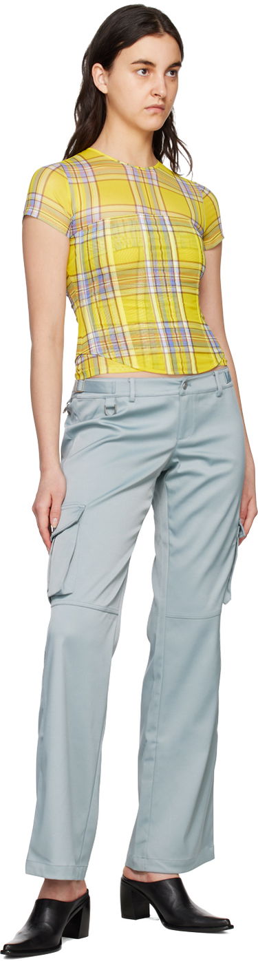 Crop top Miaou Miaou Peri Plaid Corset T-Shirt Gul | 7018PM1DNP, 4