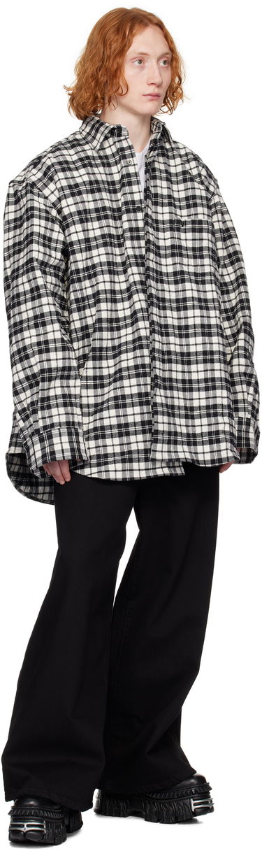 Skjorte VETEMENTS Vetements Wrinkled Pyjama Plaid Shirt Hvid | UA66SH120B, 3