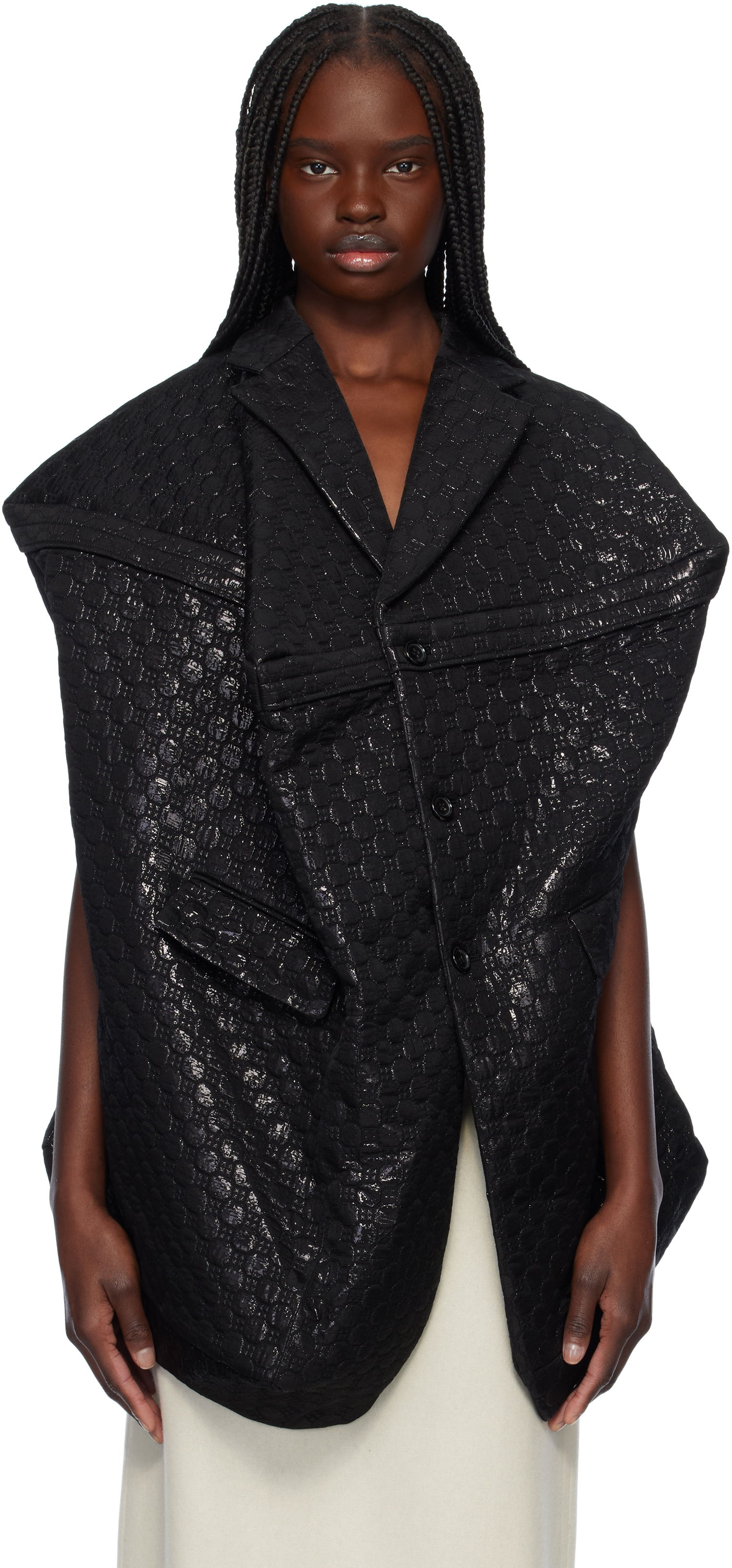 Vest Comme des Garçons Comme des Garçons Lame Floating Weave Vest Sort | GO-J027-051-1, 0
