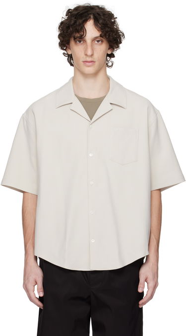 Skjorte AMI AMI Paris Camp Collar Shirt Beige | HSH219.CO0106, 0