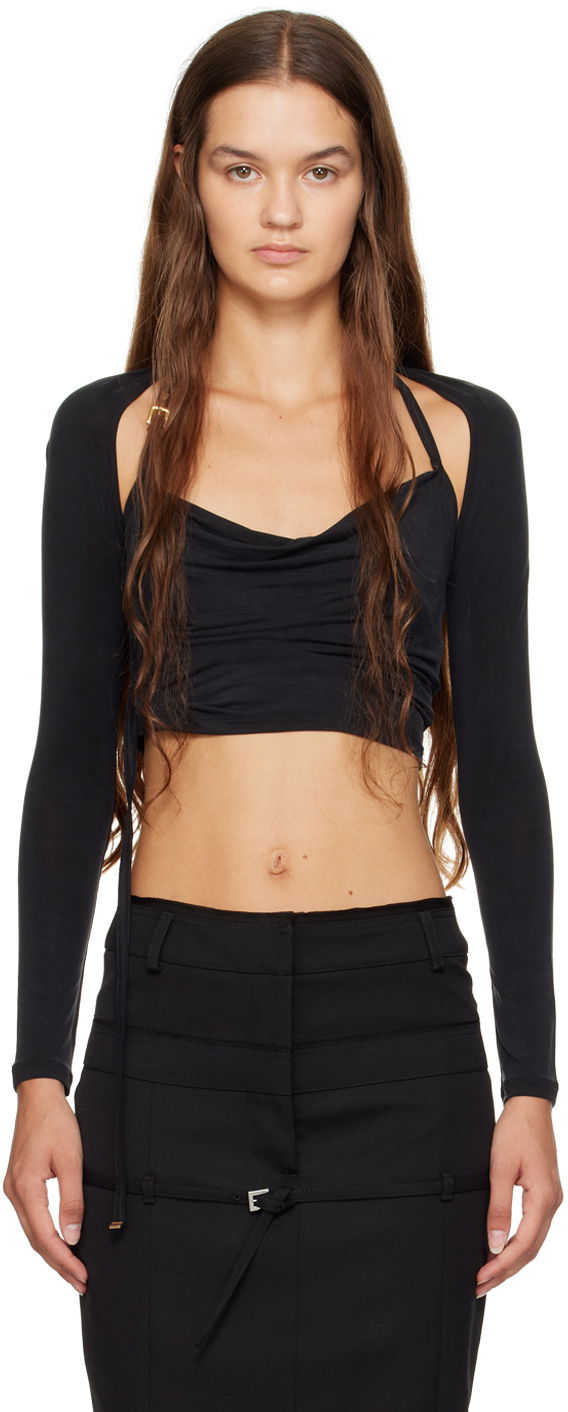 T-shirt Jacquemus Le Chouchou 'Le Haut Peplo' T-Shirt Sort | 23H233TO073-2307, 0