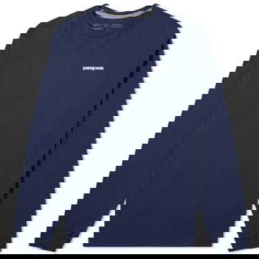 T-shirt Patagonia Long Sleeve P-6 Logo Responsibili-Tee Mørkeblå | 38518-CNY, 0