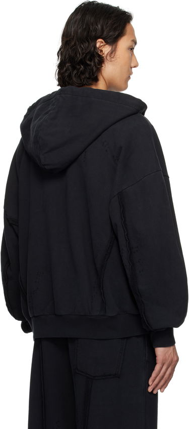 Sweatshirt Feng Chen Wang Feng Chen Wang Deconstruction Zip-Up Hoodie Sort | FUS19HD01, 2
