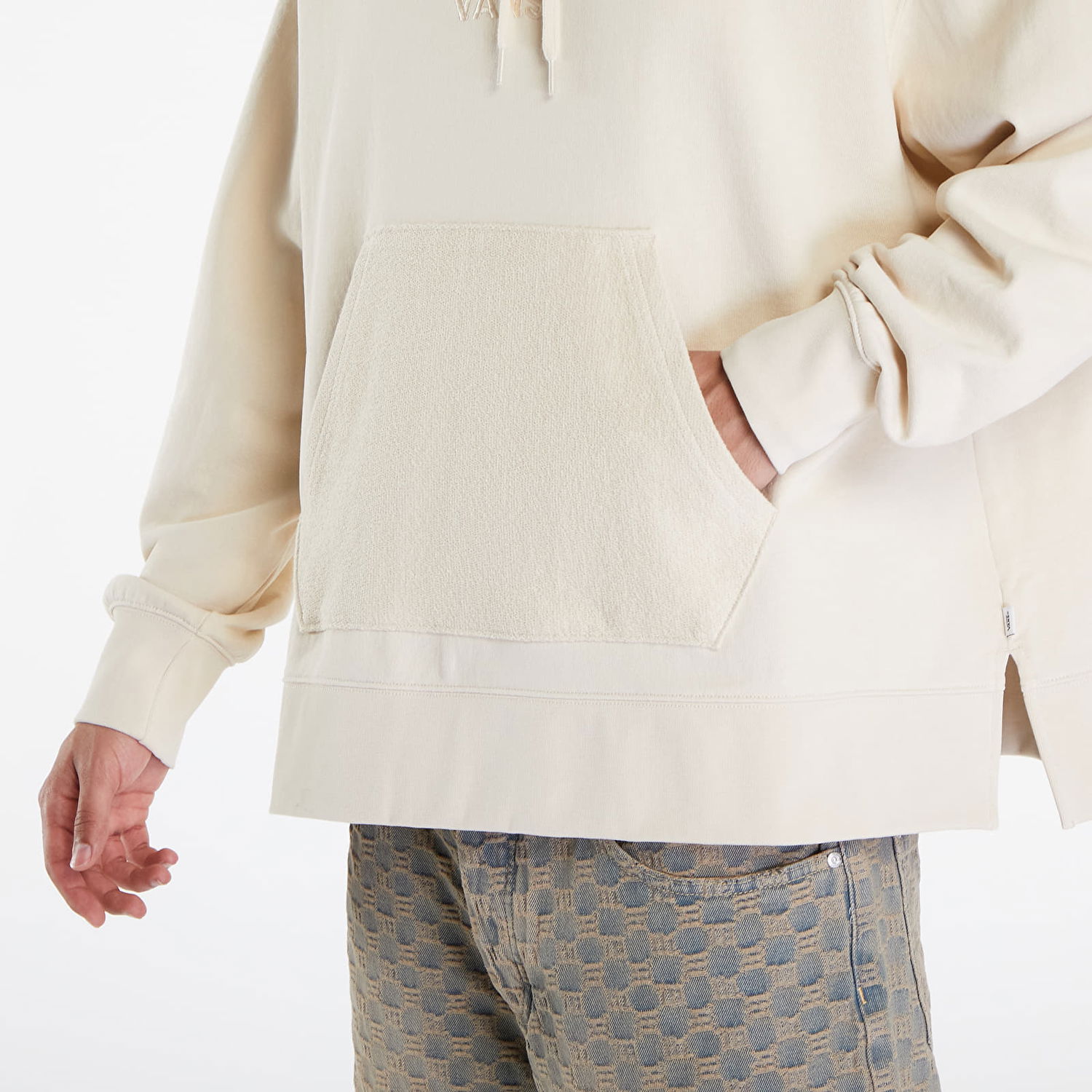 Sweatshirt Vans Baggy Fleece Po LX Hoodie Creme Brulee Beige | VN000GVSCHW1, 1