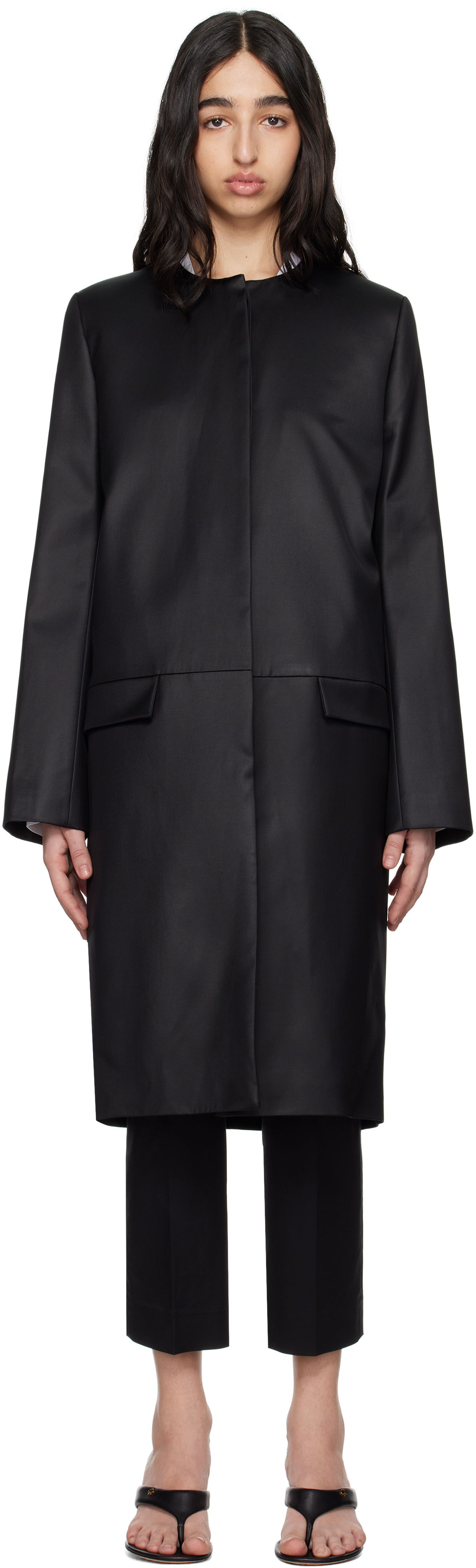 Frakker TOTEME TOTEME Chintz Coat Sort | 252-WRO0208-FB0390, 0