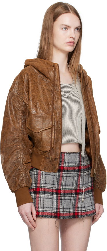 Bomberjakke R13 R13 Shirred Oversized Leather Bomber Jacket Brun | R13WR429-R540A, 1