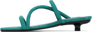 Tilbehør BY FAR BY FAR Morena Kid Suede Leather Heeled Sandals Grøn | MWFHO015KL007GR047PL, 2