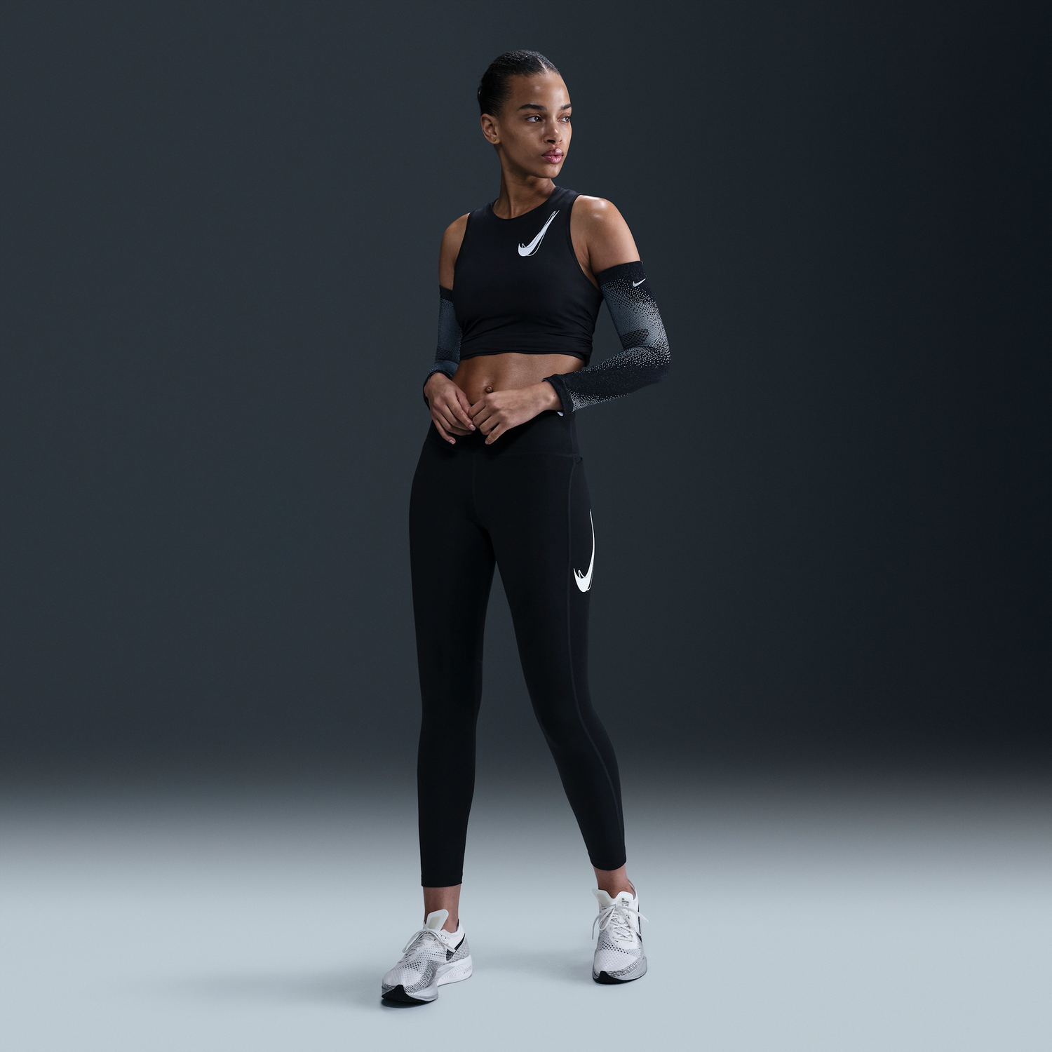 Leggings Nike Nike Fast 7/8 Mid-Rise Leggings Sort | HV8555-010, 0