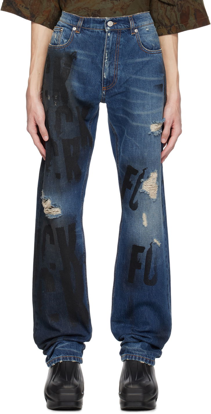 Jeans 1017 ALYX 9SM Mark Flood Edition Jeans Mørkeblå | AAUPA0416FA01, 0