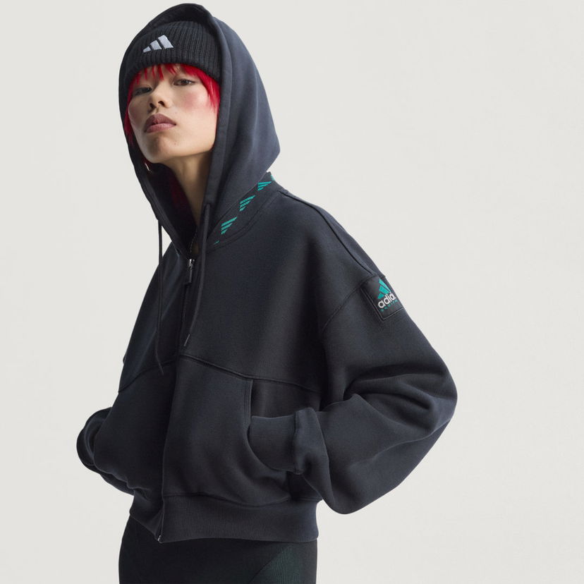 Sweatshirt adidas Performance EQT Cropped Hoodie Sort | JW7348