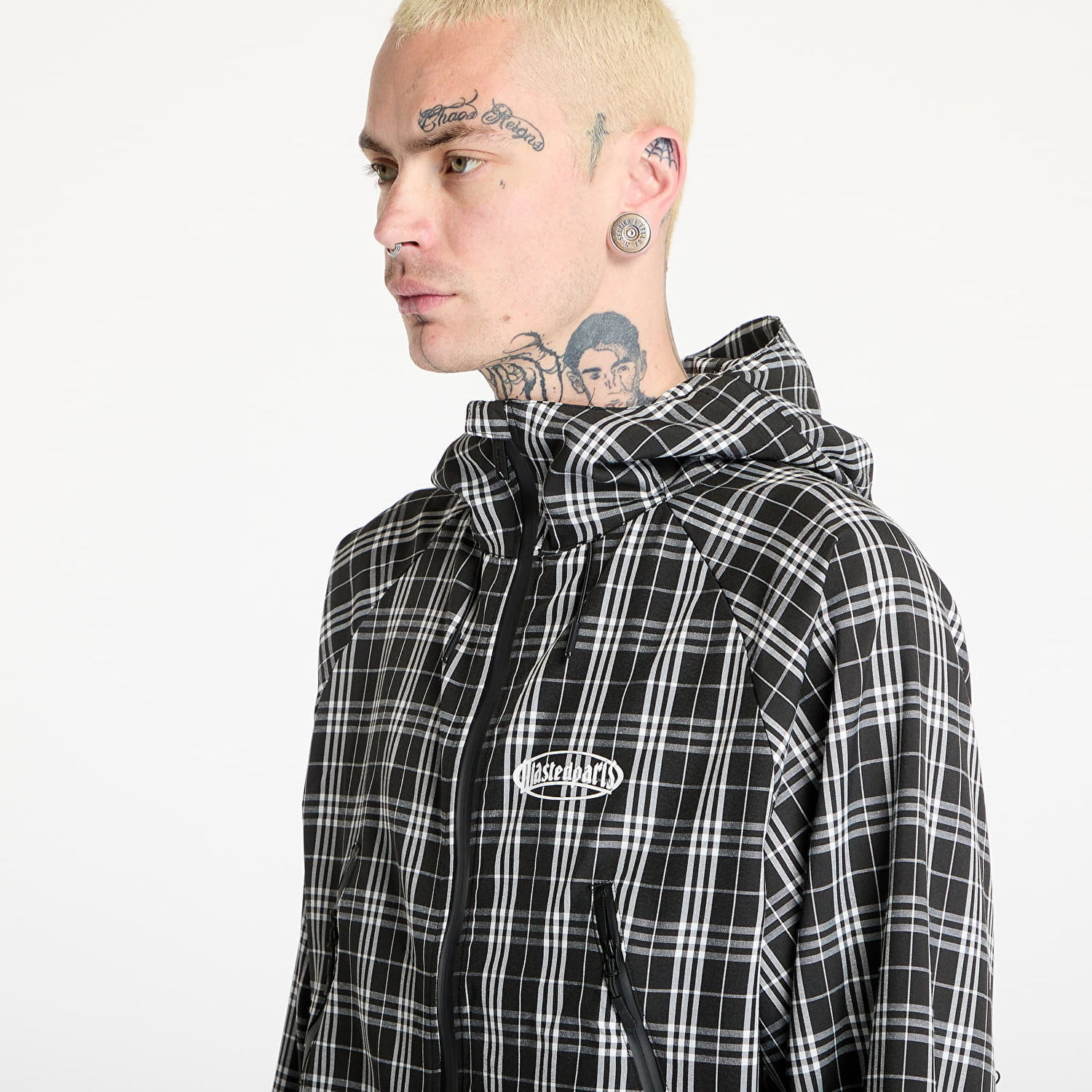 Vindjakke Wasted Paris Wasted Paris Yard Tartan Windbreaker Sort | WP_000273, 1