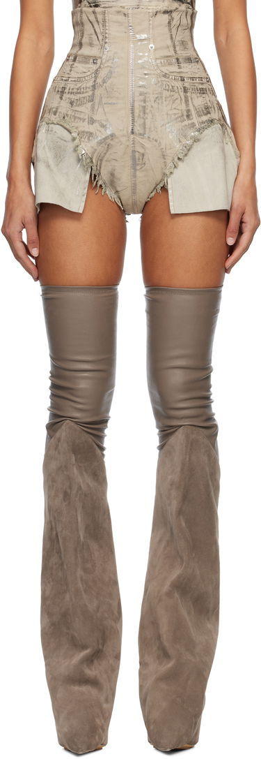 Shorts Rick Owens DRKSHDW Concordians Dirt Cutoffs Denim Shorts Beige | DS02E7313 SDPF, 0
