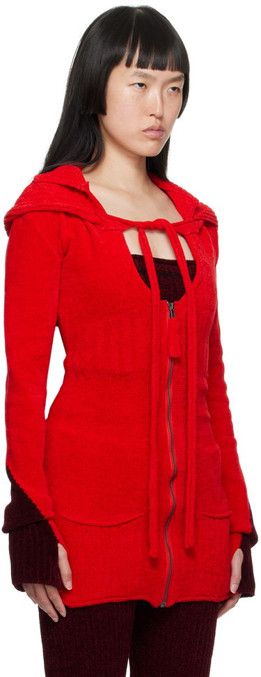 Sweater Ottolinger Ottolinger Extended Knit Hoodie Rød | 706701, 1
