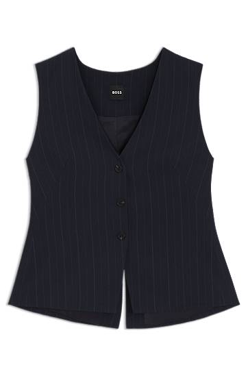 Vest BOSS BOSS Pinstripe Single-Breasted Waistcoat Mørkeblå | 50548493