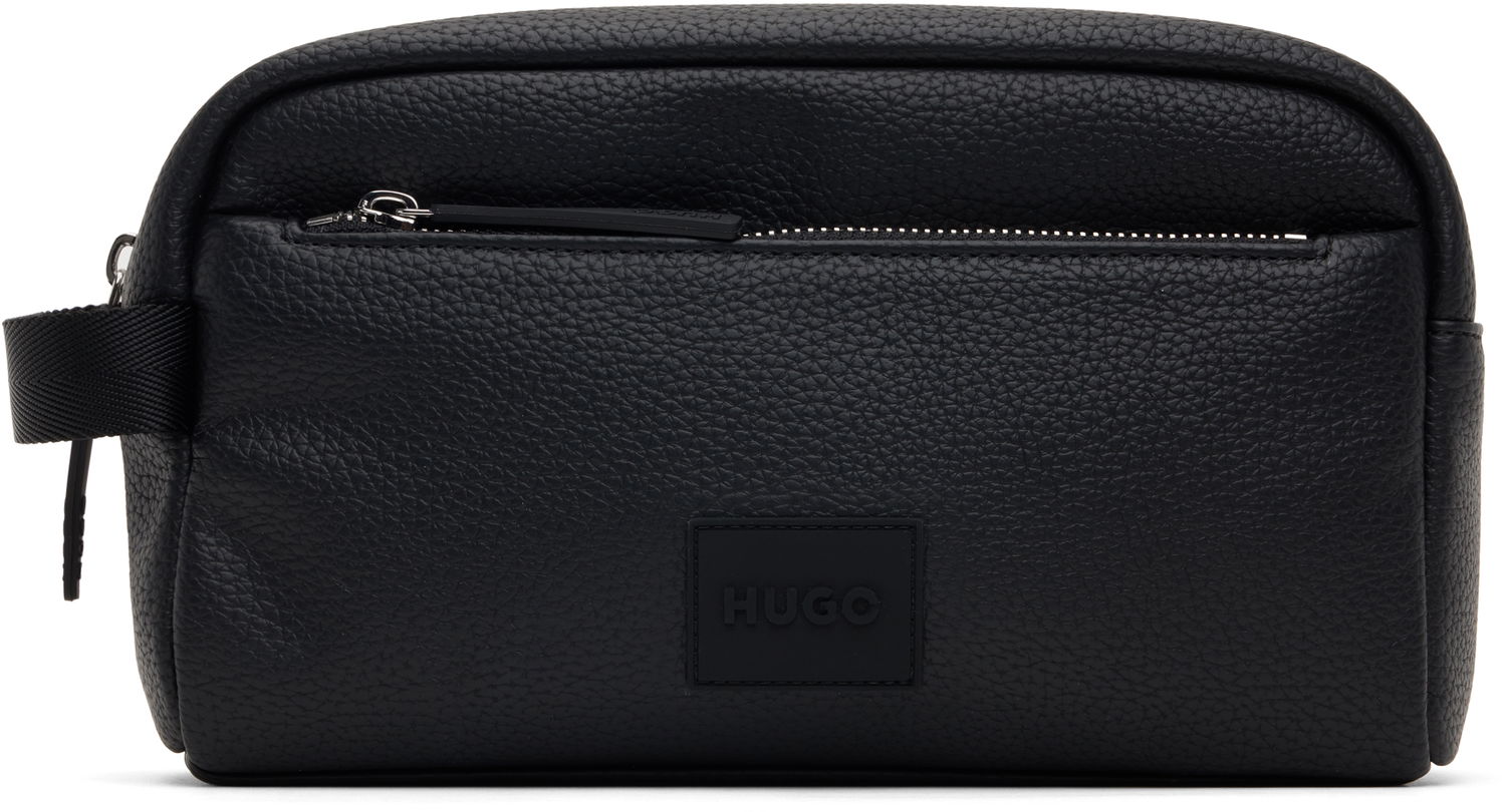 Rejsetaske BOSS Pebbled Faux Leather Washbag Sort | 50535686, 0
