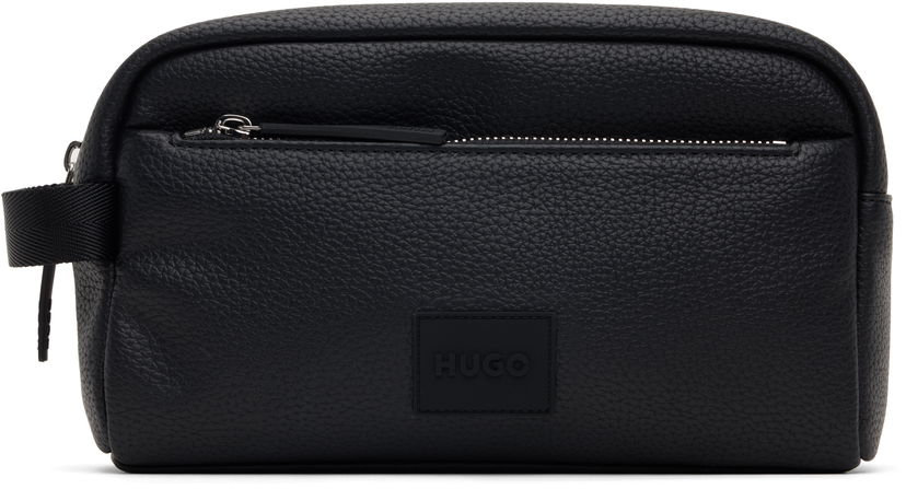 Rejsetaske BOSS Pebbled Faux Leather Washbag Sort | 50535686
