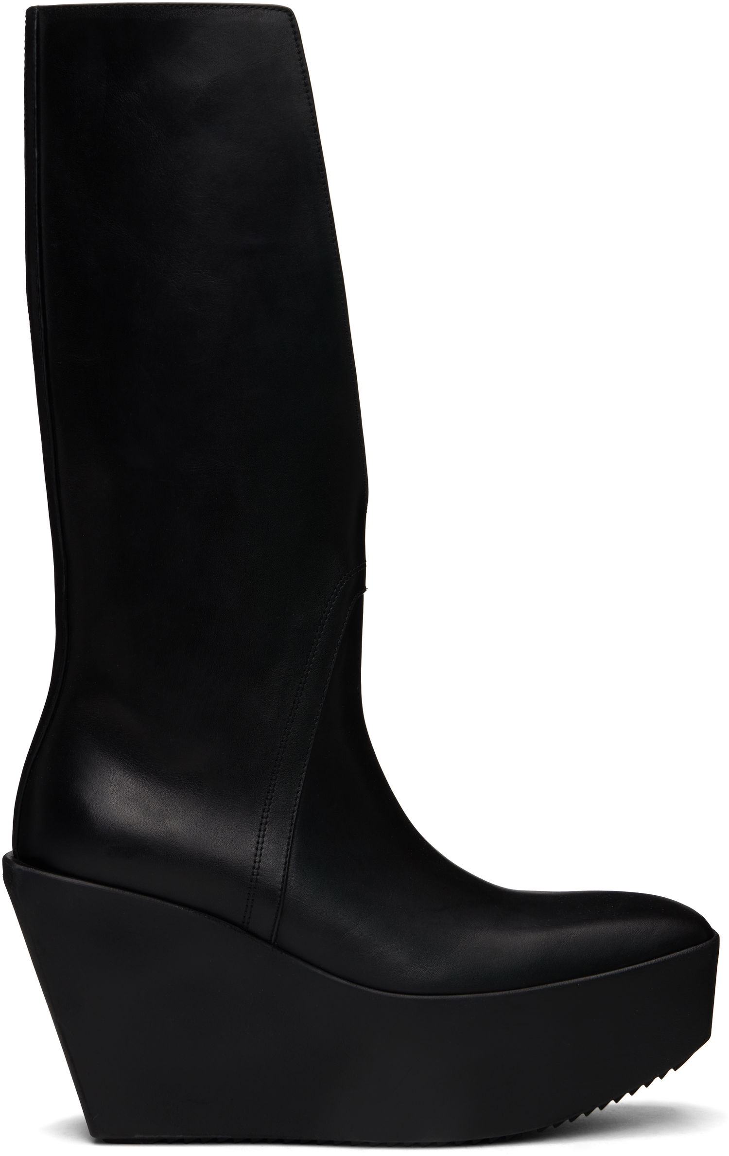 Tøj Rick Owens Rick Owens Hollywood Sliver Platform Winged Kowboys Tall Boots Sort | RP01E7833 LOO, 0