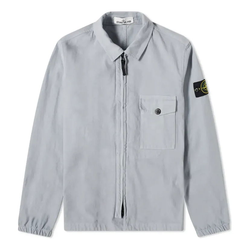 Skjorte Stone Island Zip Overshirt Blå | 751510704-V0061