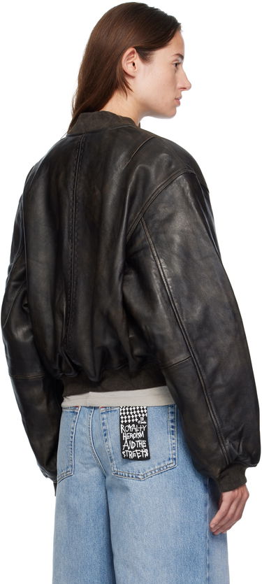 Bomberjakke Ksubi Ksubi Alpha Crop Leather Bomber Jacket Sort | WFA25JK009, 2