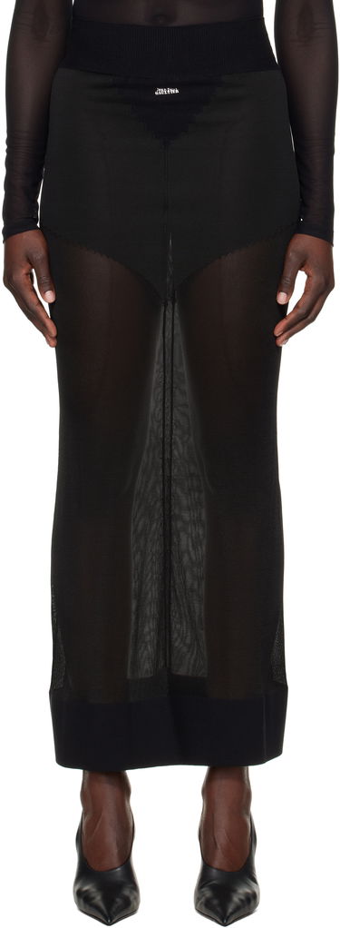 Nederdel Jean Paul Gaultier Jean Paul Gaultier 'The Logo Knit' Maxi Skirt Sort | 25/33-F-JU145-M083-00, 0