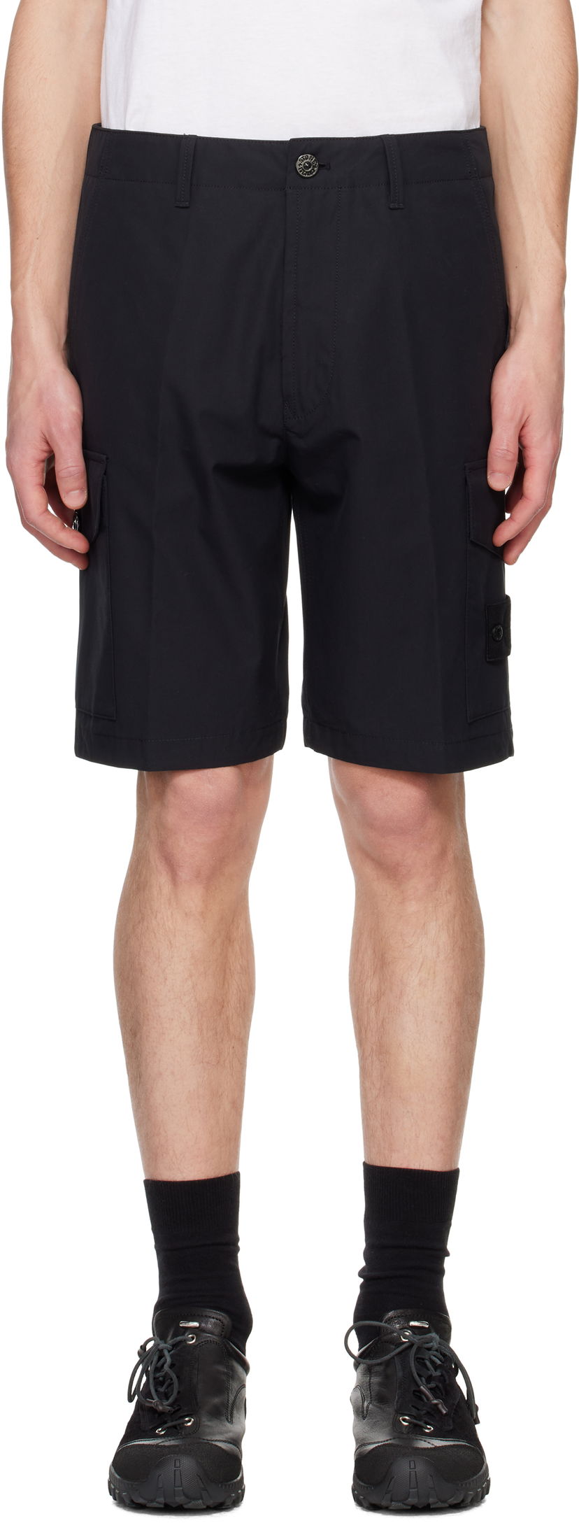 Shorts Stone Island Stone Island Organic Cotton Canvas Cargo Shorts Sort | K1S15 L100014 S00F1