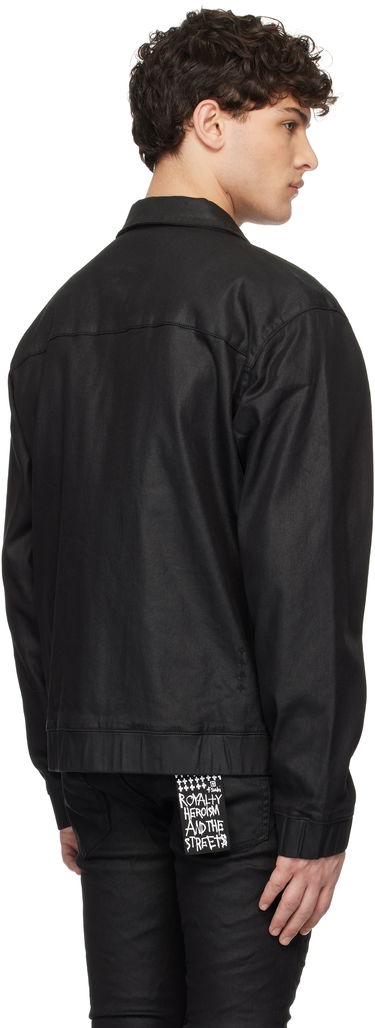 Bomberjakke Ksubi Ksubi Raider Harrington Waxed Denim Jacket Sort | MPS25JK010, 2