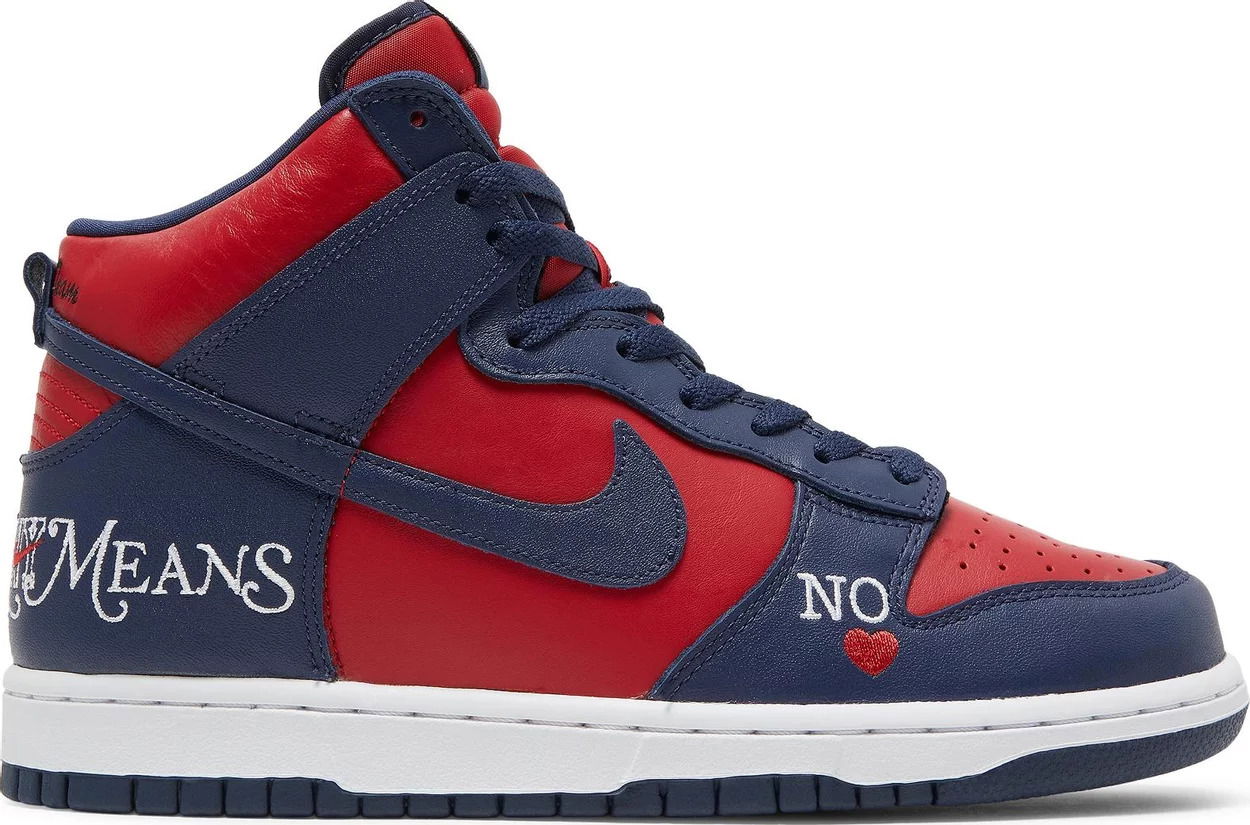 Sneakers og sko Nike SB Supreme x Dunk High SB "By Any Means - Red Navy" Rød | DN3741-600, 0
