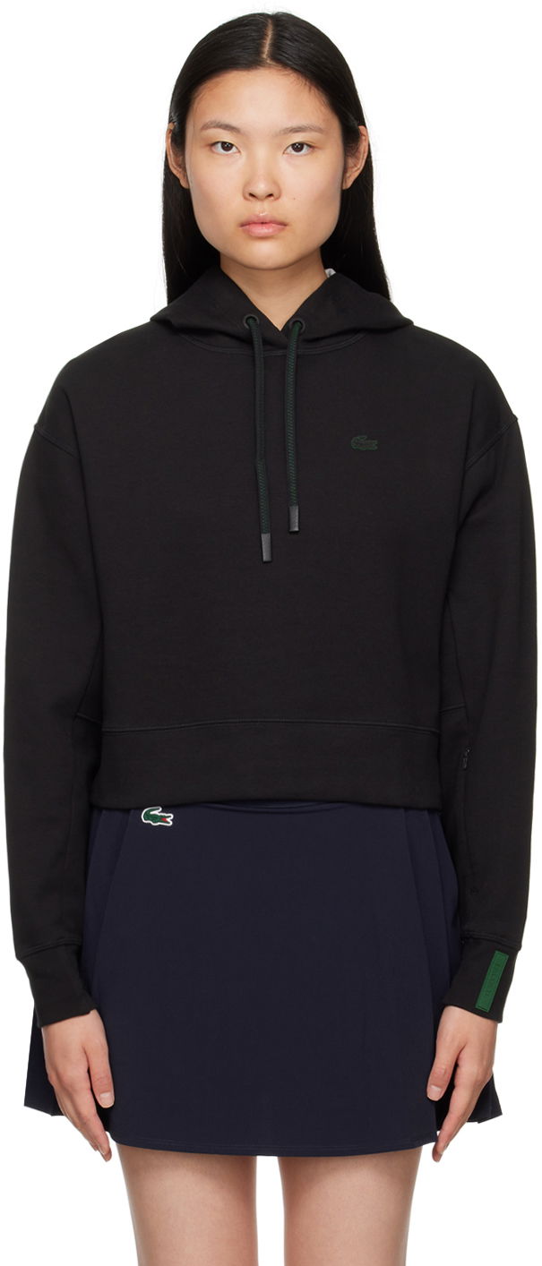 Sweatshirt Lacoste Vent Cropped Hoodie Sort | SF0281_031