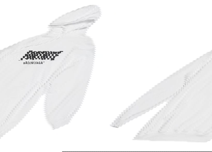 Sweatshirt Balenciaga FORTNITE©2021 x Medium Fit Hoodie Hvid | 578135TLVO49040, 0