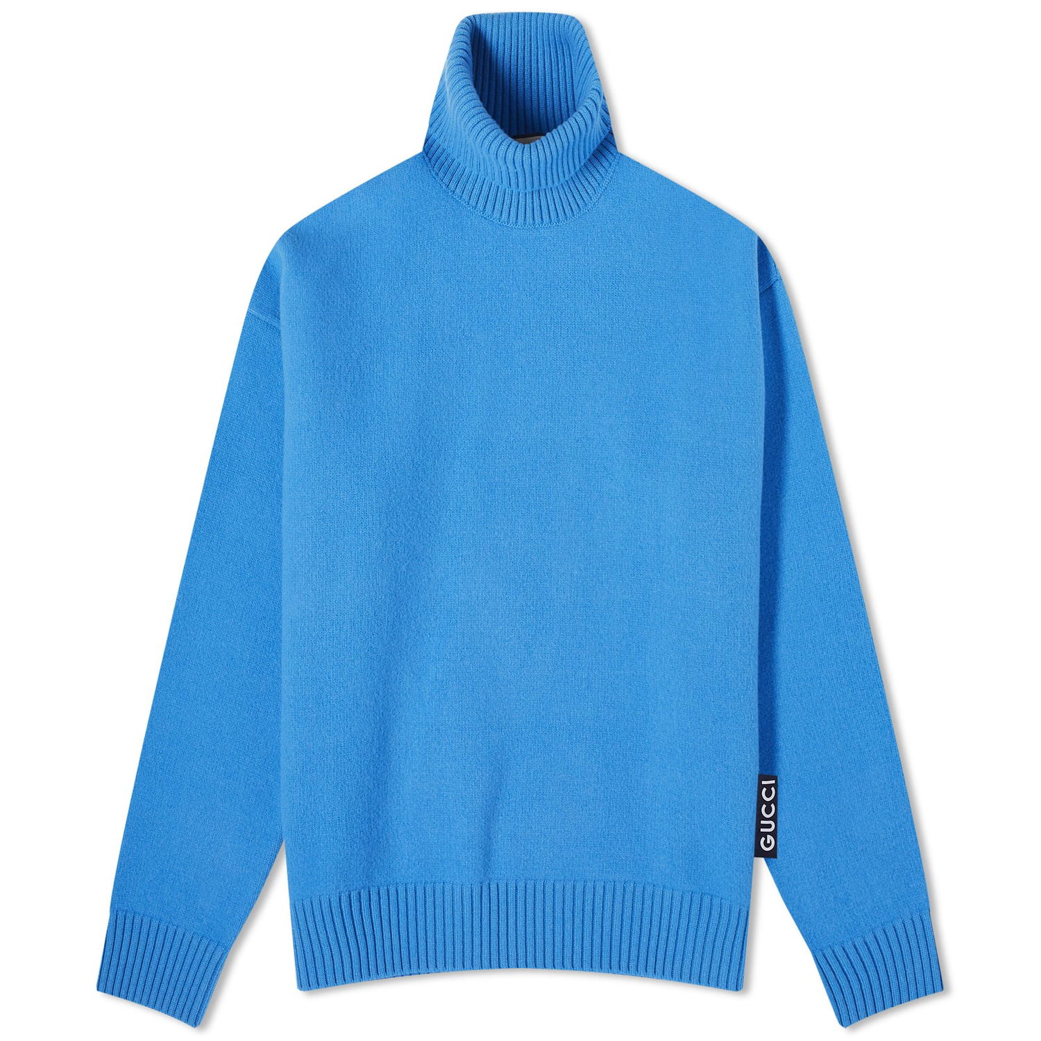 Sweater Gucci Logo Tab Turtleneck Blå | 763343-XKDNG-4990, 0