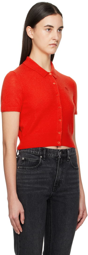 Nederdel Alexander Wang Alexander Wang Embroidered Logo Polo Cardigan Sort | 4KC1253068, 4