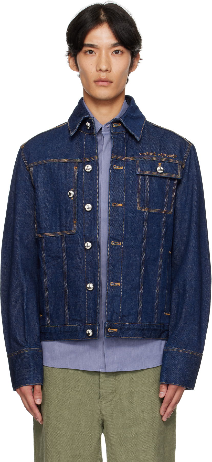 Jakke Vivienne Westwood Vivienne Westwood Worker Denim Jacket Blå | 2801000I-W0163-