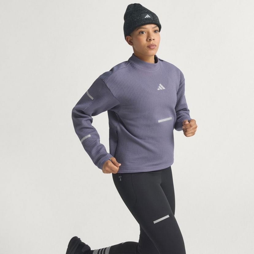 Sweatshirt adidas Performance CLIMAWARM+ Running Top Lilla | JP3844