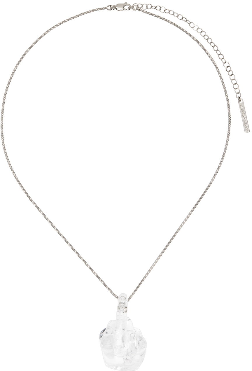 Halskæde Y/PROJECT Silver Midi Fuck U Necklace Metalisk | 640NE013, 0
