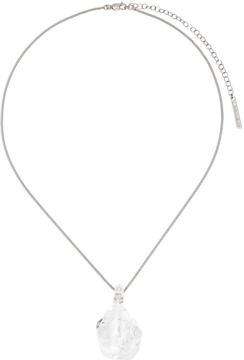 Halskæde Y/PROJECT Silver Midi Fuck U Necklace Metalisk | 640NE013