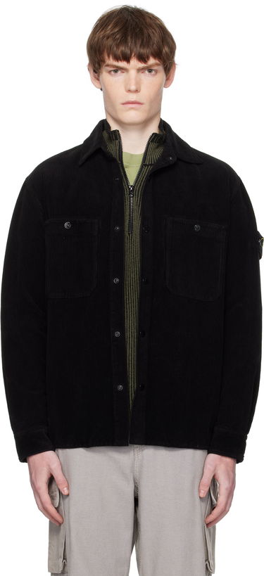 Skjorte Stone Island Organic Cotton Corduroy Overshirt Sort | K2S15 1200012 S0212, 0