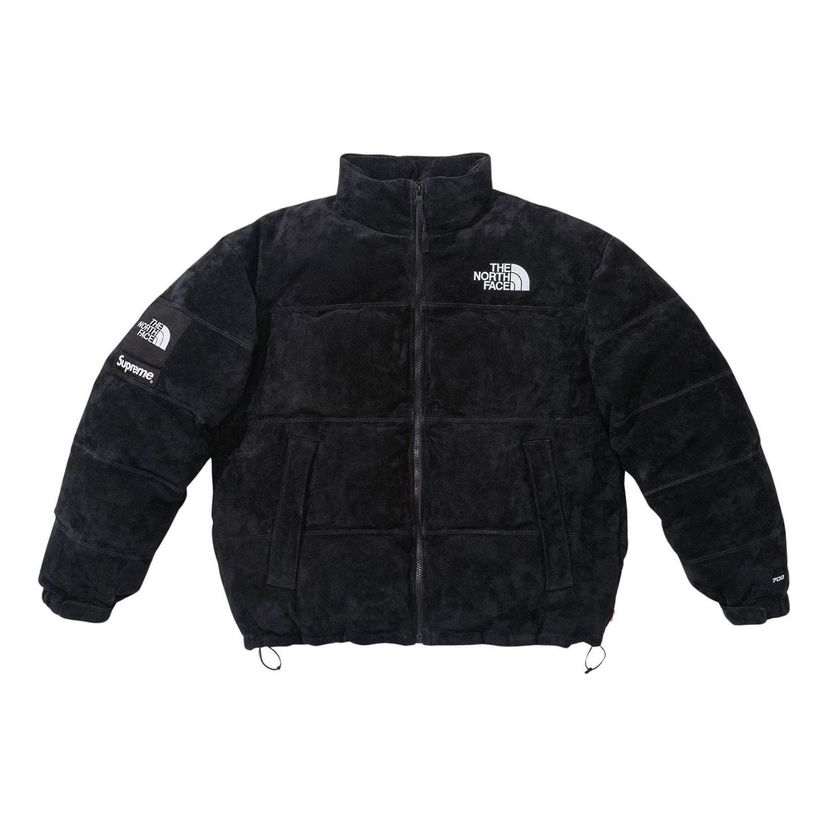Puffer jakke Supreme North Face Suede Nuptse Jacket Sort | SUP-FW23-213