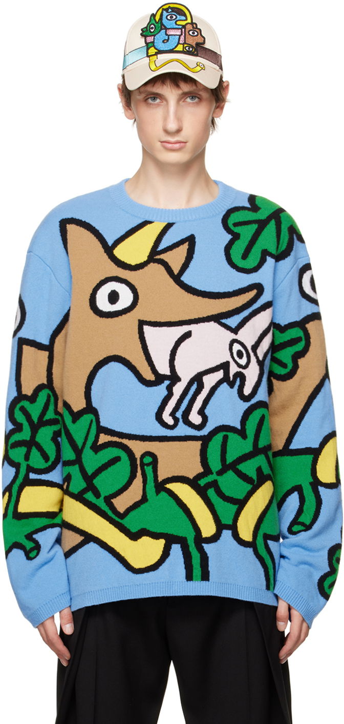 Sweater Walter Van Beirendonck Wisdom Sweater Blå | 5007, 0