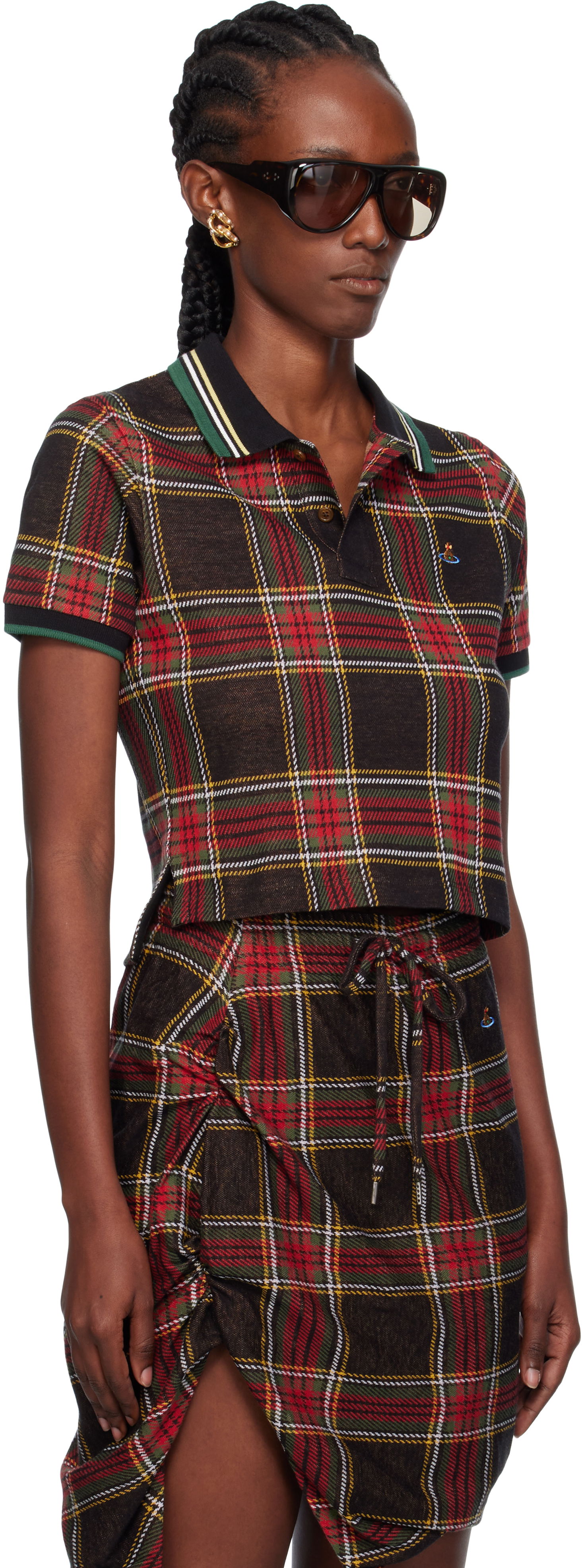 Polo skjorte Vivienne Westwood Vivienne Westwood Classic Cropped Plaid Polo Flerfarvet | 1H010003-J009T-, 1